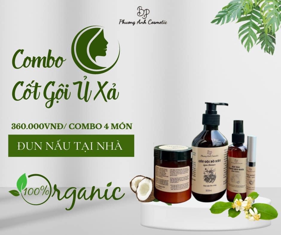Combo Dầu Gội Cốt Bồ Kế Dầu Xả Bưởi Dừa BP Phương Anh Cosmetic Combo Dầu Gội Cốt Bồ Kế Dầu Xả Bưởi Dừa BP Phương Anh Cosmetic