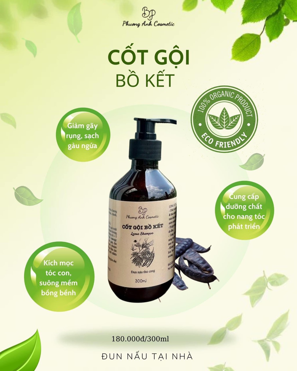 Combo Dầu Gội Cốt Bồ Kế Dầu Xả Bưởi Dừa BP Phương Anh Cosmetic Combo Dầu Gội Cốt Bồ Kế Dầu Xả Bưởi Dừa BP Phương Anh Cosmetic