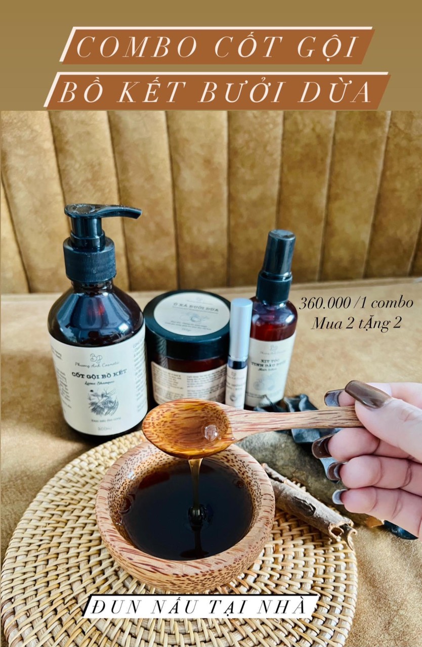 Combo Dầu Gội Cốt Bồ Kế Dầu Xả Bưởi Dừa BP Phương Anh Cosmetic Combo Dầu Gội Cốt Bồ Kế Dầu Xả Bưởi Dừa BP Phương Anh Cosmetic