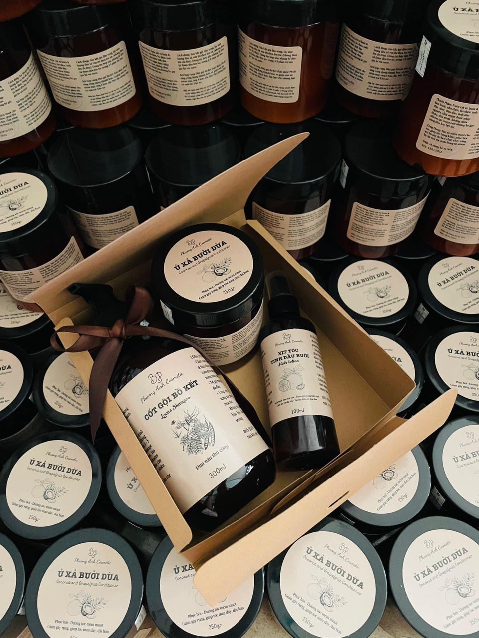 Combo Dầu Gội Cốt Bồ Kế Dầu Xả Bưởi Dừa BP Phương Anh Cosmetic Combo Dầu Gội Cốt Bồ Kế Dầu Xả Bưởi Dừa BP Phương Anh Cosmetic