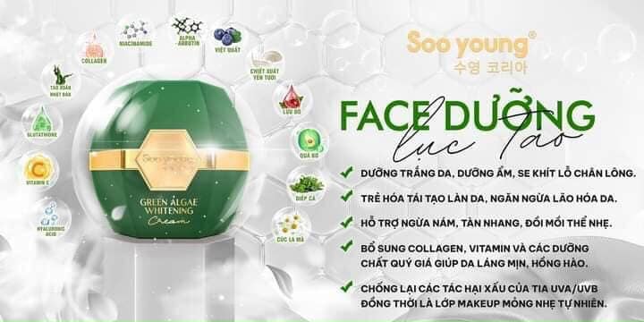 Siêu Phẩm Kem Face Dưỡng Da Lục Tảo Đến Từ Nhà Soo Young🔥🔥 Siêu Phẩm Kem Face Dưỡng Da Lục Tảo Đến Từ Nhà Soo Young🔥🔥