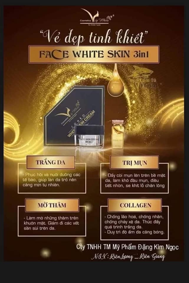 Kem Face Vip White Mang Làn Da Trắng Sáng Về Cho Bạn