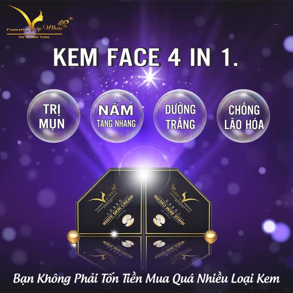 Kem Face Vip White Mang Làn Da Trắng Sáng Về Cho Bạn Kem Face Vip White Mang Làn Da Trắng Sáng Về Cho Bạn