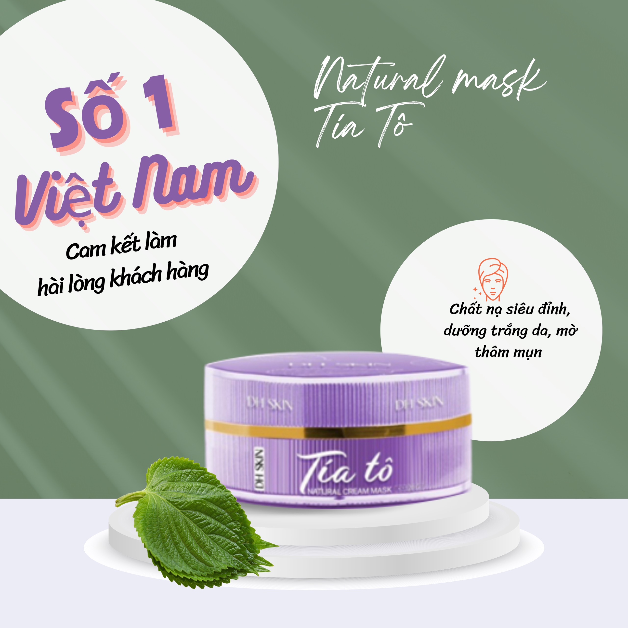 Mặt Nạ Tía Tô DH SKIN Giúp giảm Mụn Nám Thâm Sạm Hiệu Quả Mặt Nạ Tía Tô DH SKIN Giúp giảm Mụn Nám Thâm Sạm Hiệu Quả