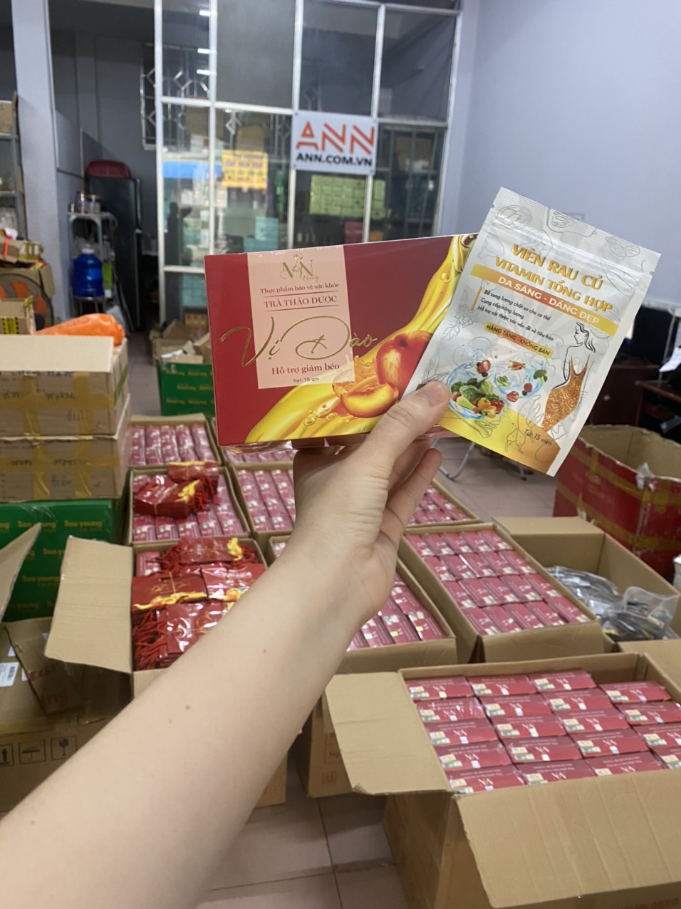 Trà Đào Giảm Cân MN Group Collagen X3 Mỹ Phẩm Đông Anh