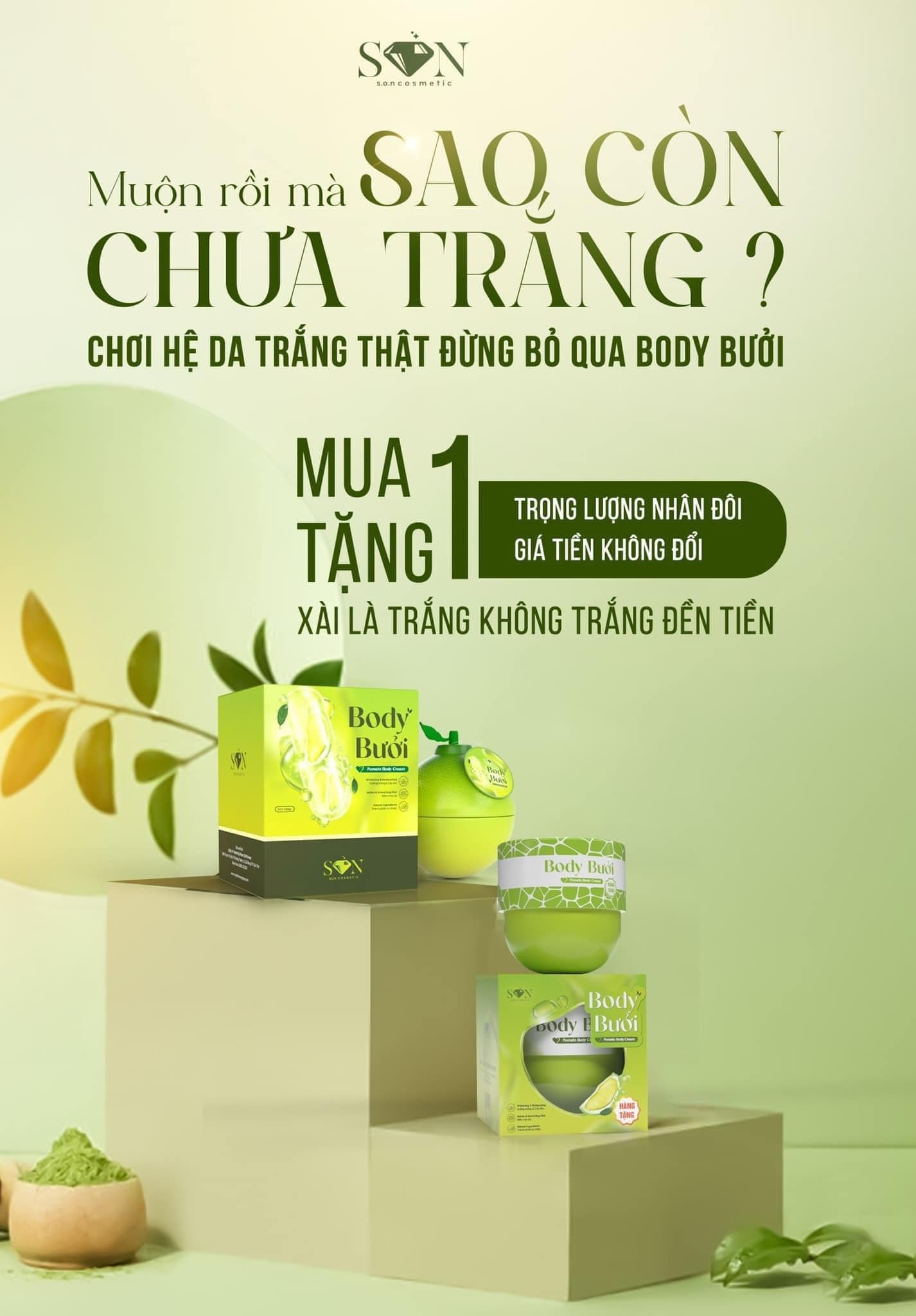 Kem Body Bưởi Mỹ Phẩm SON Group Mua 1 Tặng 1 Kem Body Bưởi Mỹ Phẩm SON Group Mua 1 Tặng 1