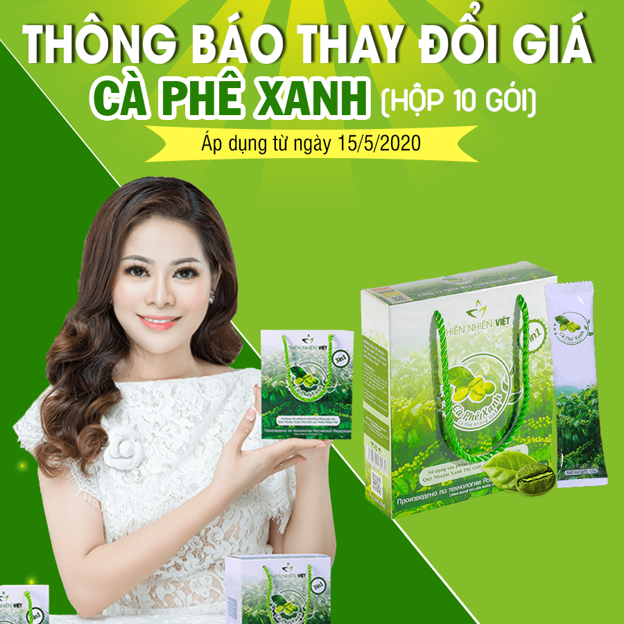 THAY ĐỔI GIÁ CÀ PHÊ XANH HỘP NHỎ (HỘP 10 GÓI) TỪ NGÀY 15/5/2020