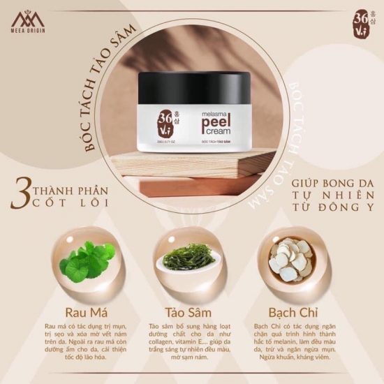 Peel da tảo sâm đông y 36 vị Meea Origin gải pháp peel da tại nhà Peel da tảo sâm đông y 36 vị Meea Origin gải pháp peel da tại nhà