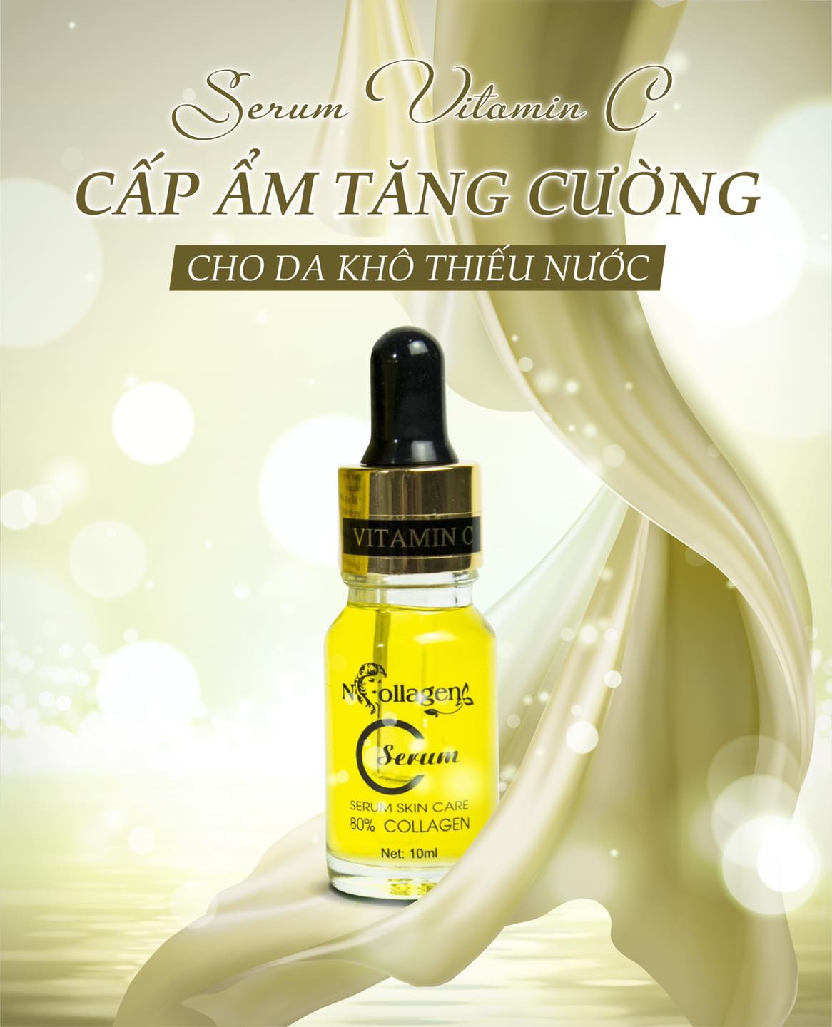 Tăng cường cấp ẩm cho da khô thiếu nước đã có Serum Vitamin C Ncollagen