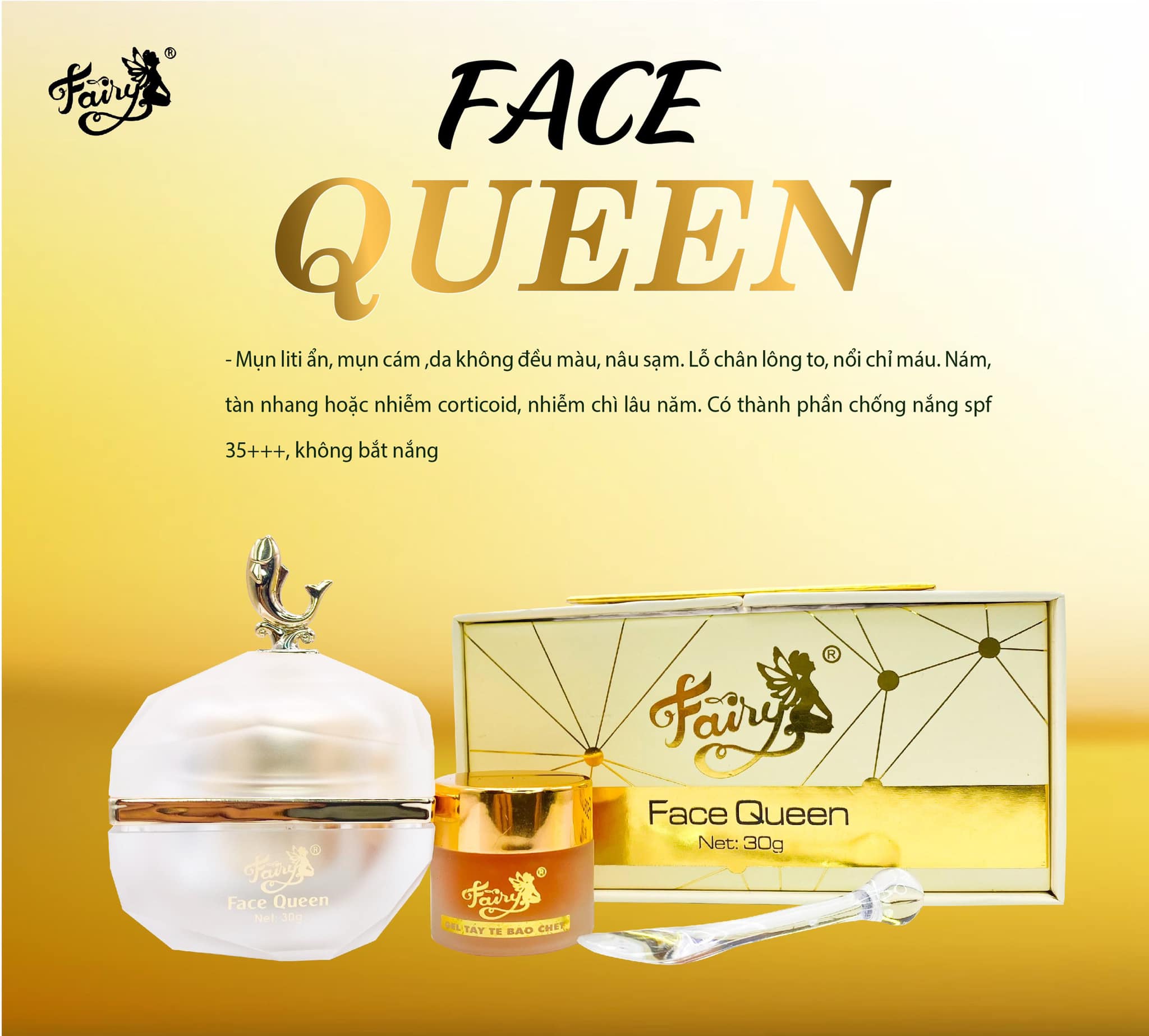 Kem Face Queen dưỡng trắng da mặt cao cấp Fairy Cosmetics ai xài rồi cũng nghiện