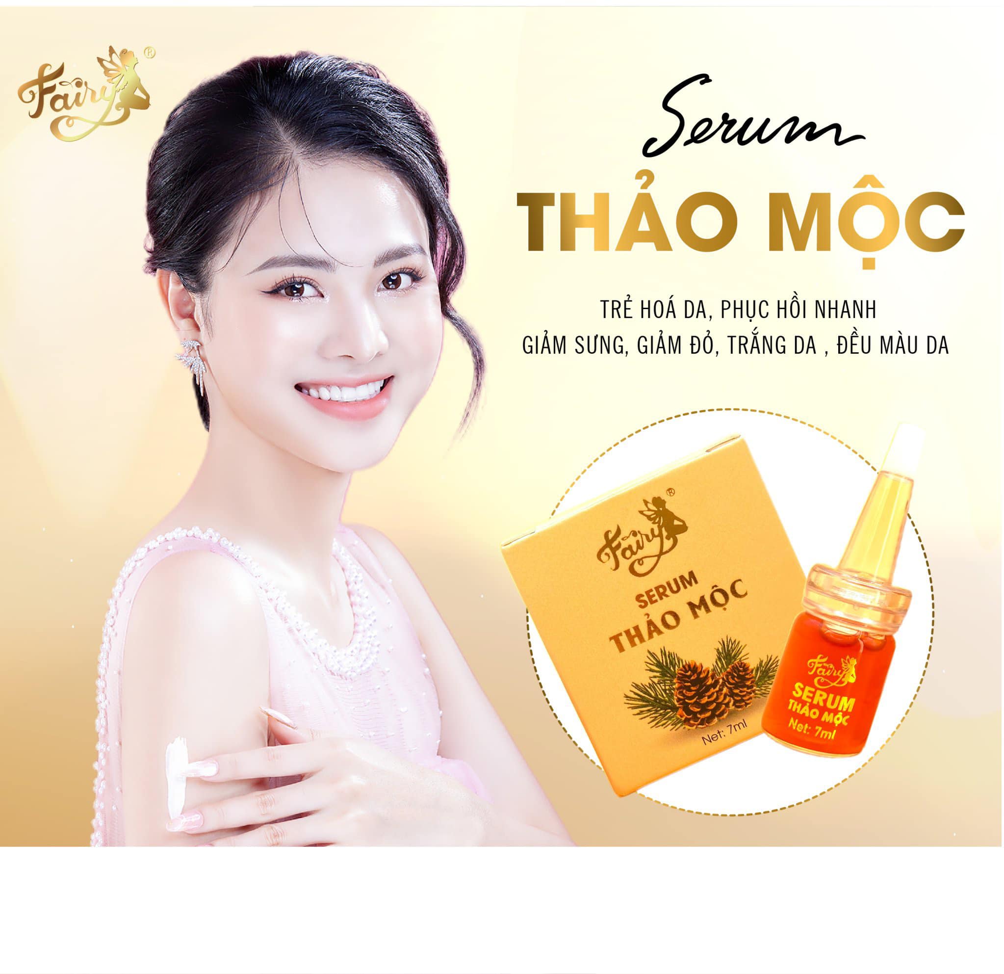 Serum Thảo Mộc Fairy Cosmetics mini 7ml dưỡng trắng căng bóng da Serum Thảo Mộc Fairy Cosmetics mini 7ml dưỡng trắng căng bóng da