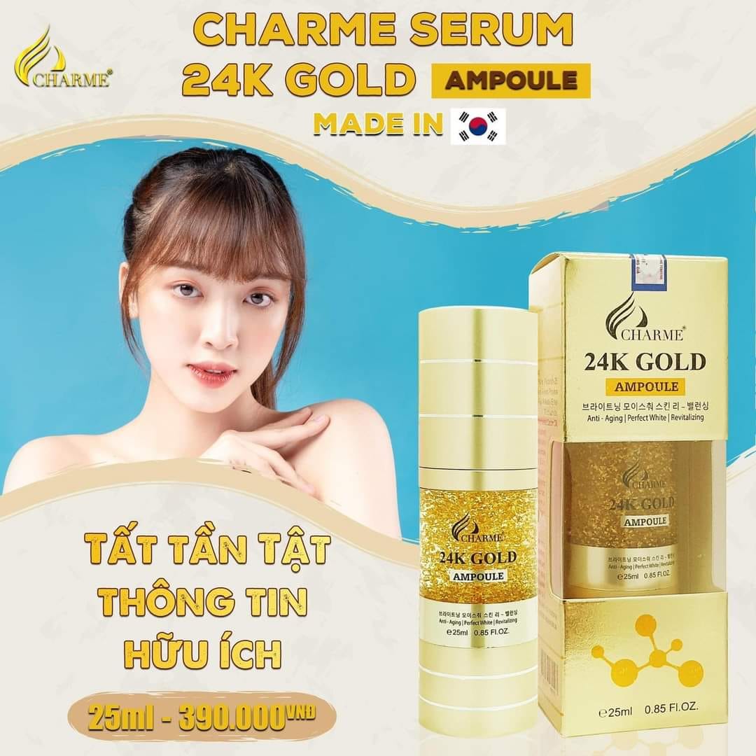 Biến đổi làn da cùng với serum 24k Gold Ampoule Charme Biến đổi làn da cùng với serum 24k Gold Ampoule Charme