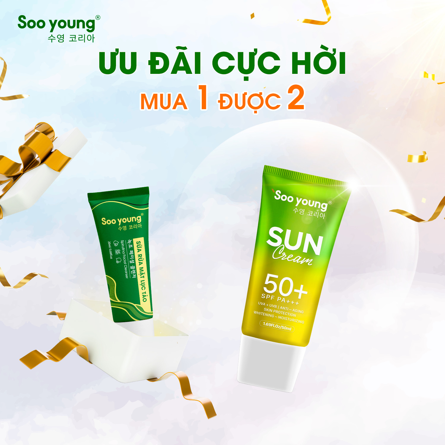 Qùa tặng ra mắt bắt chọn ưu đãi mua một chống nắng nhận ngay 1 sữa rửa mặt mini