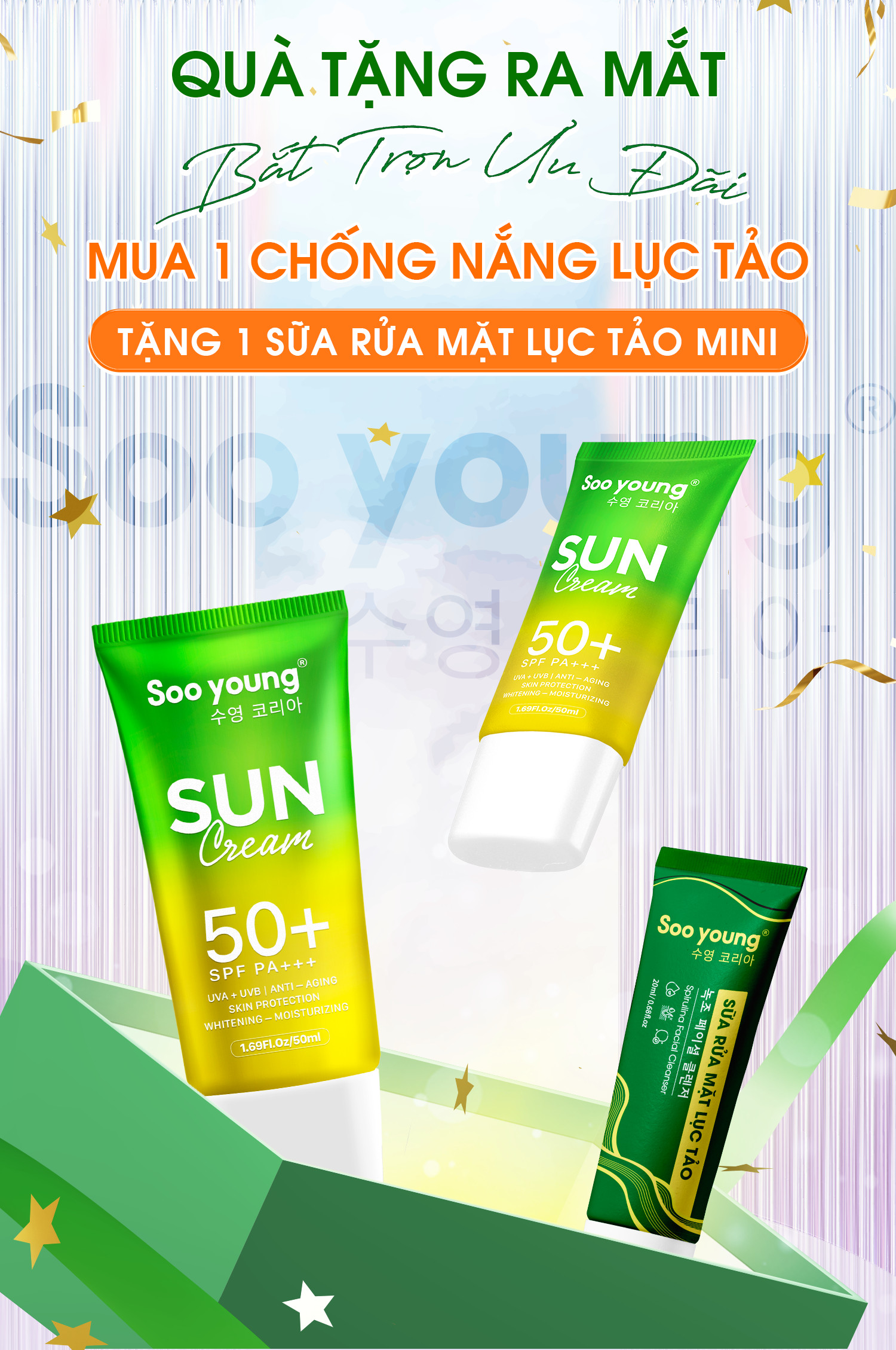 Qùa tặng ra mắt bắt chọn ưu đãi mua một chống nắng nhận ngay 1 sữa rửa mặt mini Qùa tặng ra mắt bắt chọn ưu đãi mua một chống nắng nhận ngay 1 sữa rửa mặt mini