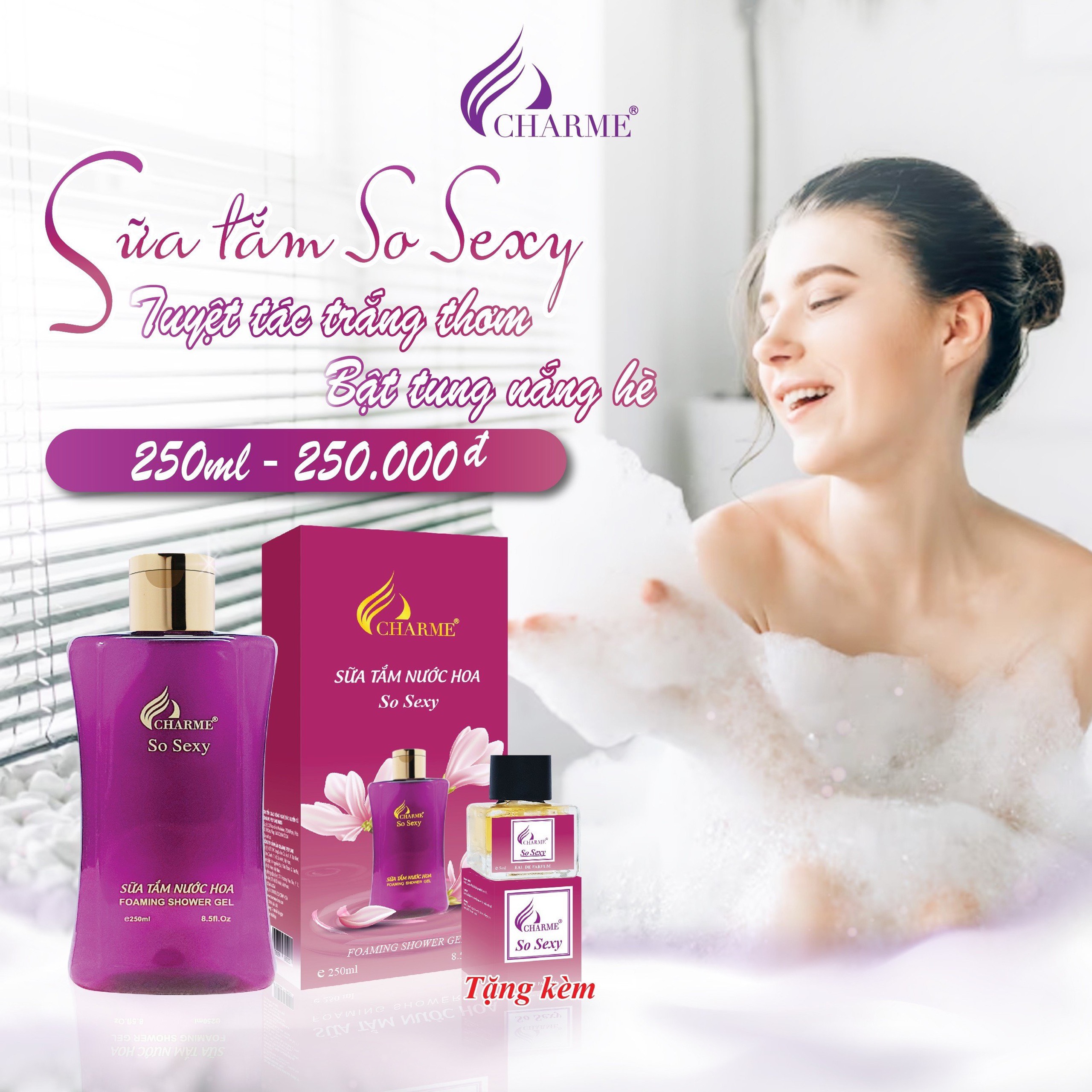 Cô nàng tháng 5 dịu dàng sữa tắm hương nước hoa charm so sexy