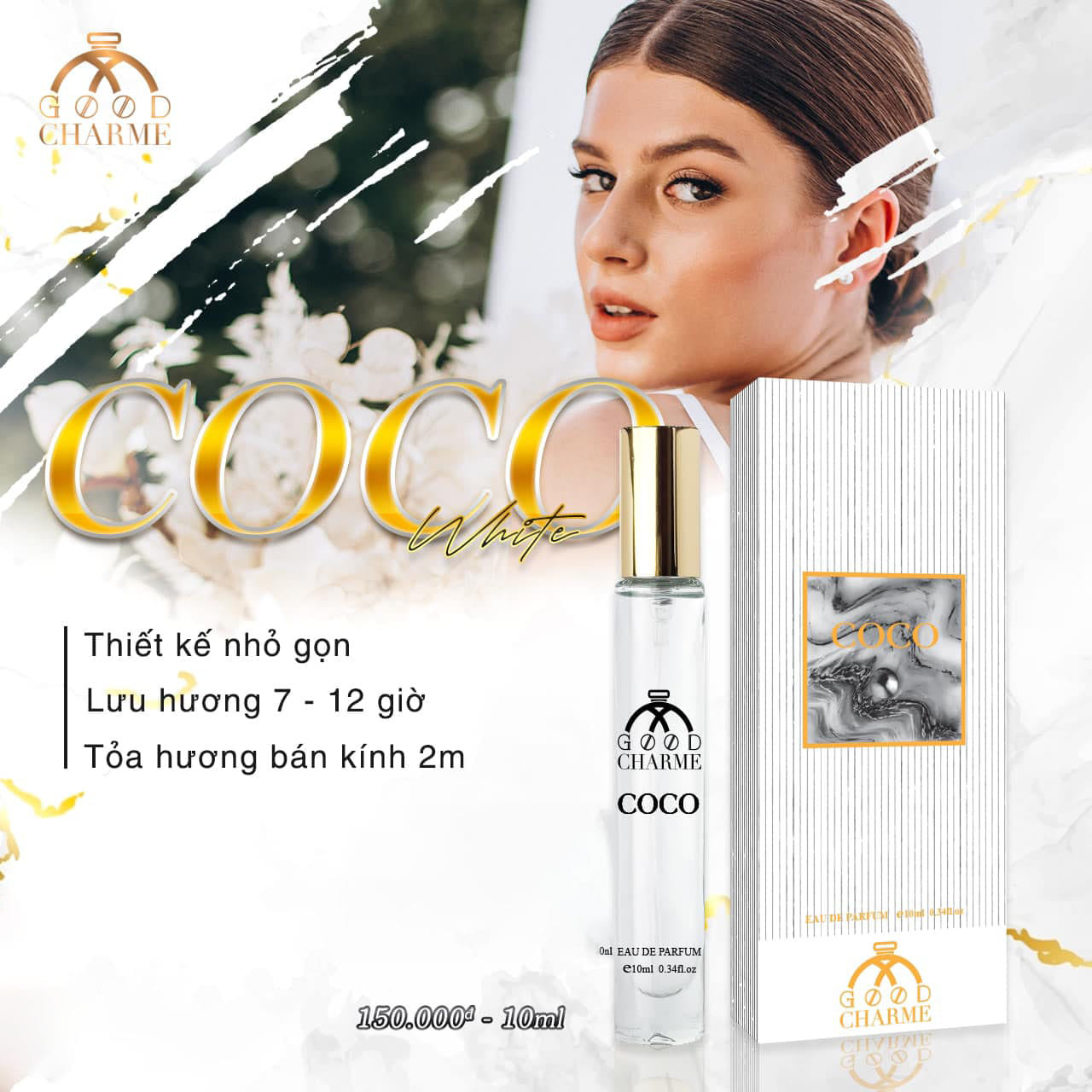 Nước hoa nữ mini CoCo trắng 10ml Good Charme