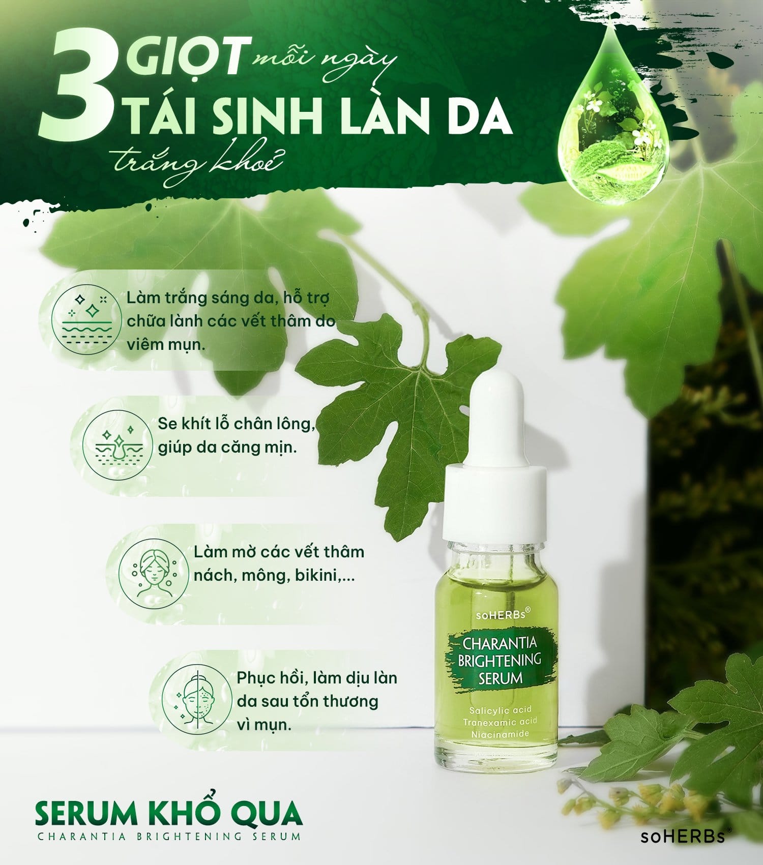 Serum Mờ Thâm Khổ qua dưỡng da sáng trắng mịn hồng hào Serum Mờ Thâm Khổ qua dưỡng da sáng trắng mịn hồng hào