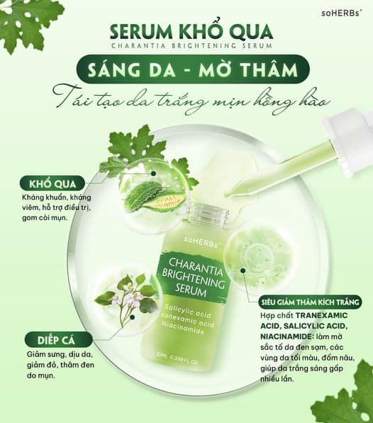 Serum Mờ Thâm Khổ qua dưỡng da sáng trắng mịn hồng hào Serum Mờ Thâm Khổ qua dưỡng da sáng trắng mịn hồng hào