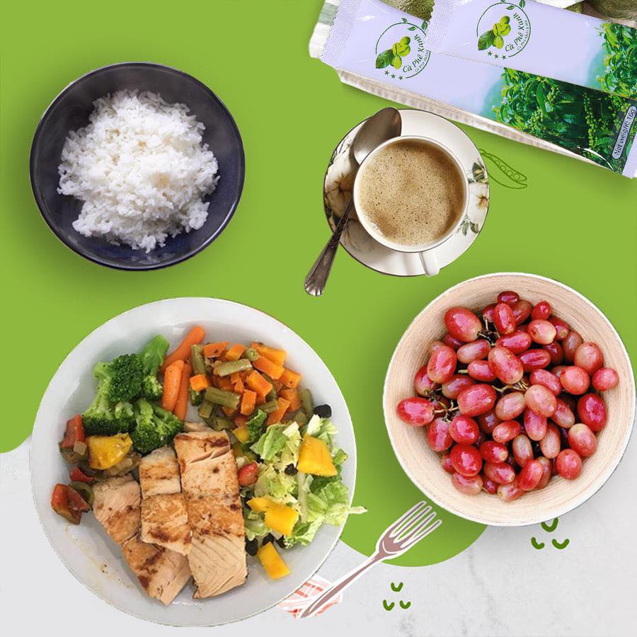 Trưa nay ăn gì? Ăn gì cũng được... Nhưng phải nhớ uống Cà phê Xanh trước 30 phút nhé!