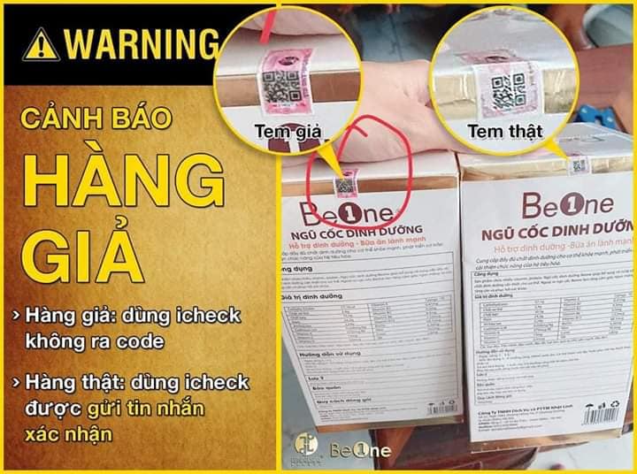 Cảnh báo và cách phân biệt hàng giả ngũ cốc Beone Cảnh báo và cách phân biệt hàng giả ngũ cốc Beone