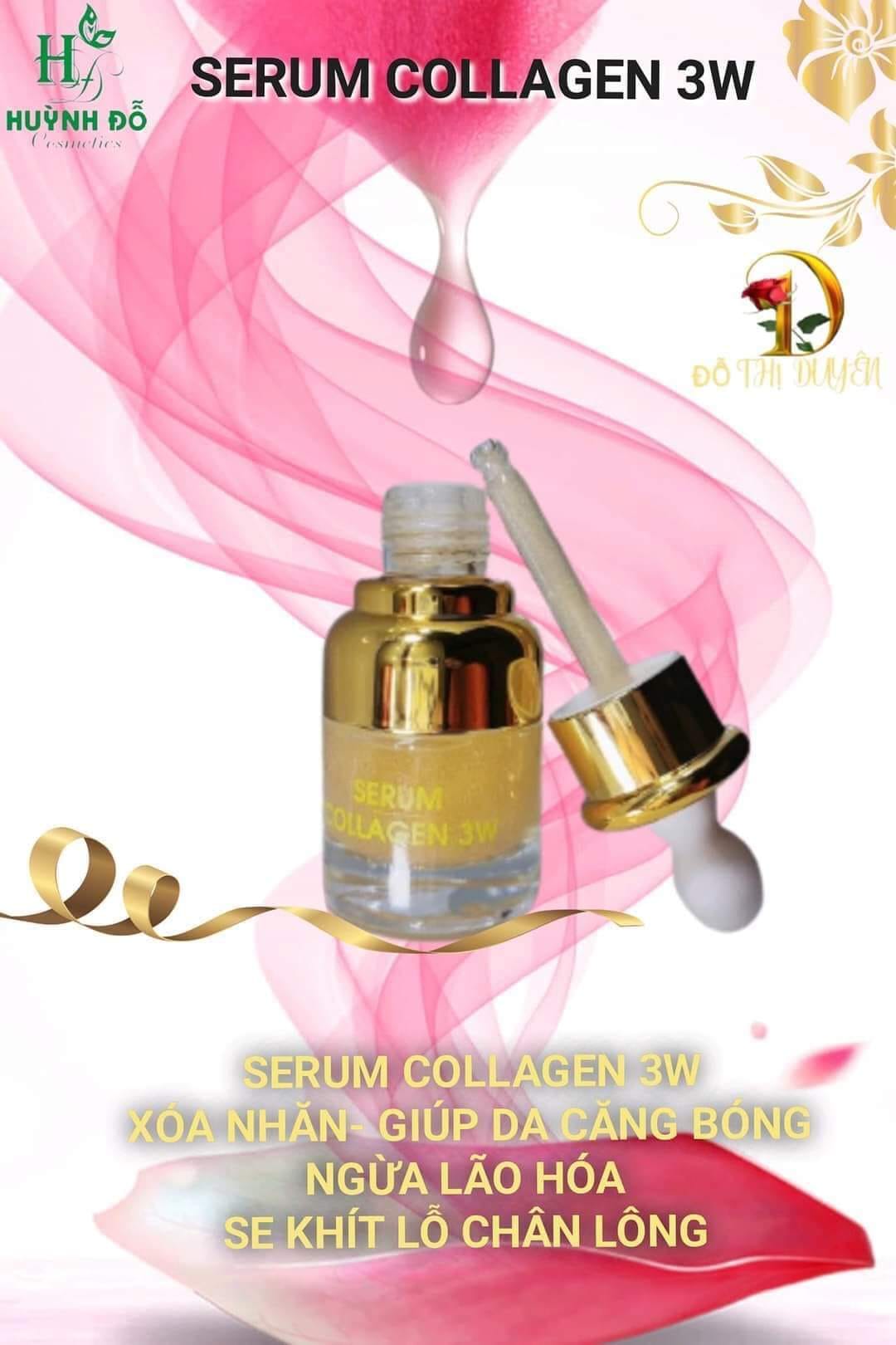 Serum collagen Huỳnh Đỗ 3w da căng mướt sau 1 đêm sử dụng luôn ý Serum collagen Huỳnh Đỗ 3w da căng mướt sau 1 đêm sử dụng luôn ý