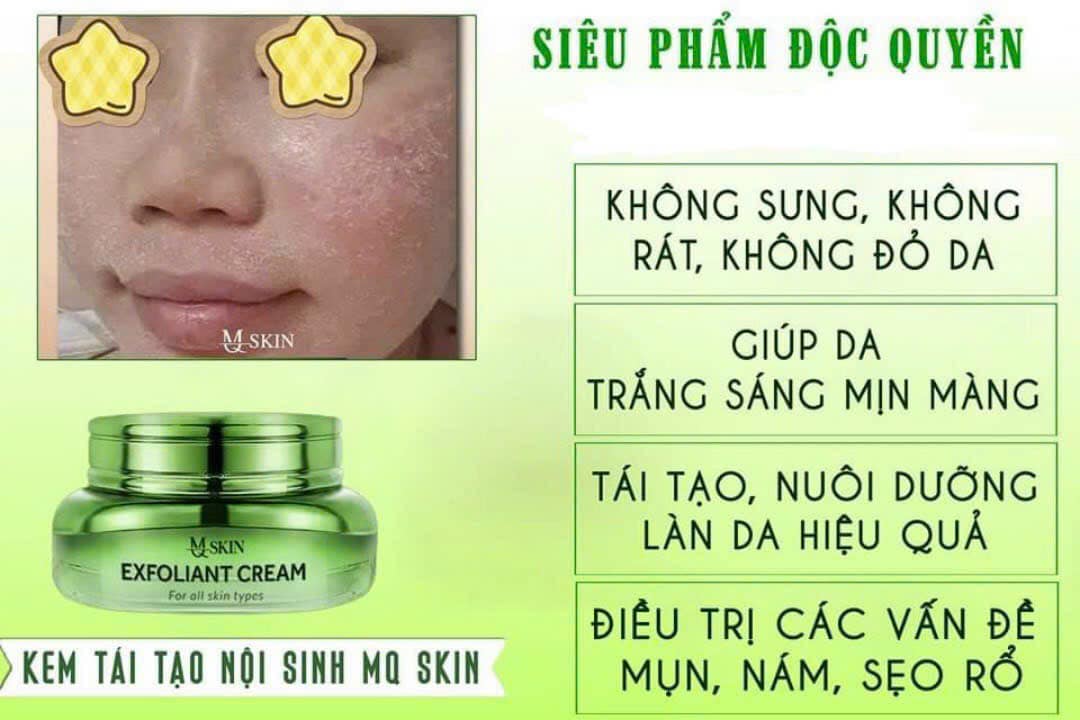 Kem Face Tái Tạo Nội Sinh Exfoliant Cream MQ Skin Tặng Kem Dưỡng HA Kem Face Tái Tạo Nội Sinh Exfoliant Cream MQ Skin Tặng Kem Dưỡng HA