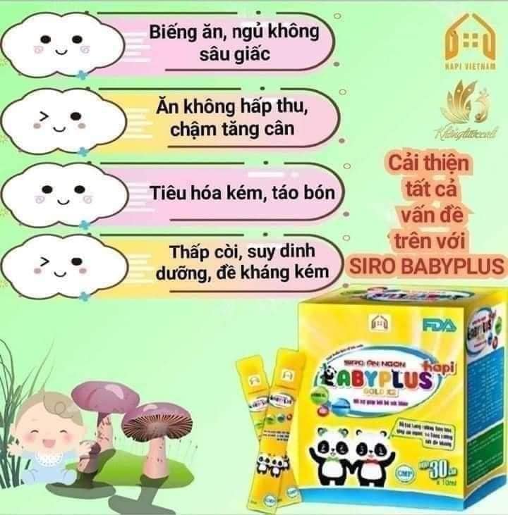 Siro ăn ngon Babyplus giúp bé ăn ngon ngủ khỏe mẹ an tâm