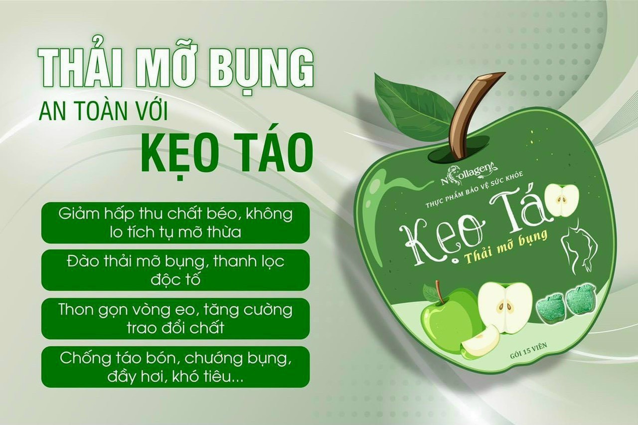 Kẹo Táo Ncollagen đỉnh cao công nghệ thải mỡ bụng an toàn tại nhà Kẹo Táo Ncollagen đỉnh cao công nghệ thải mỡ bụng an toàn tại nhà