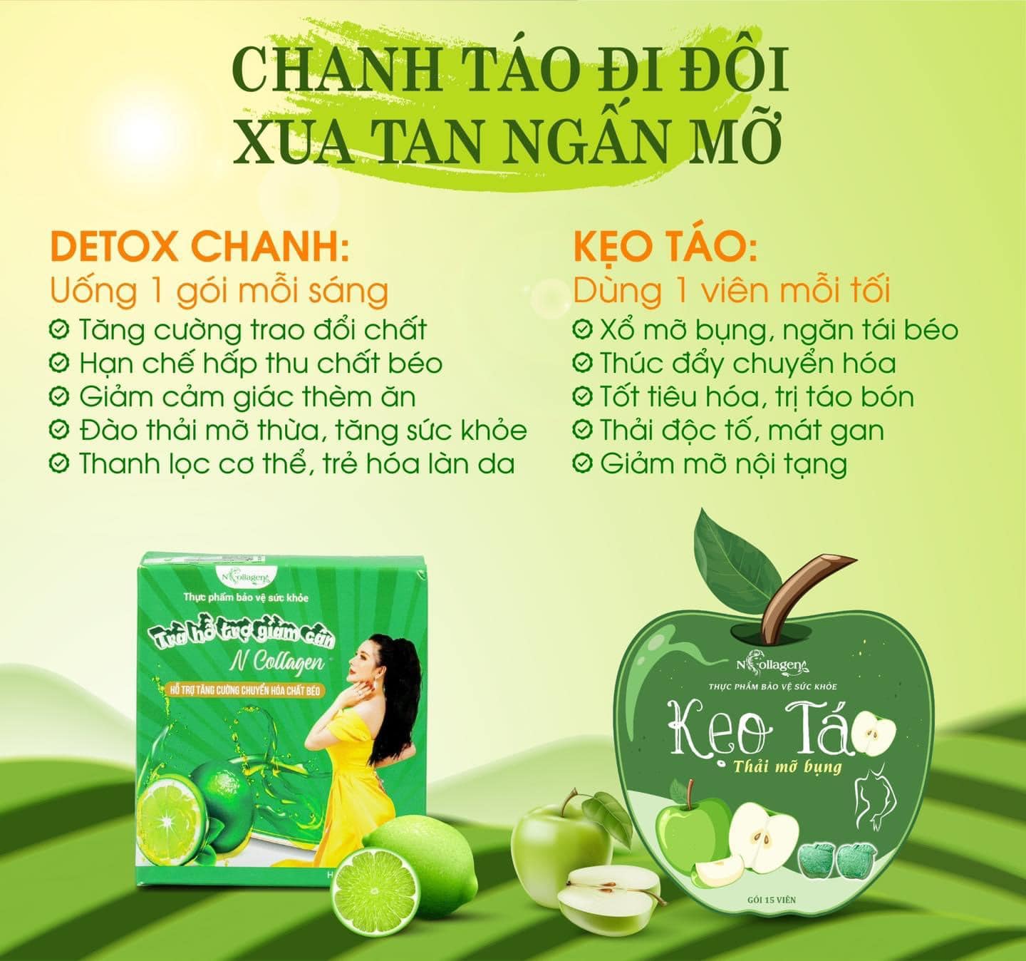 Giao diện hoàn mỹ với Combo giảm cân giữ dáng toàn diện nhà NCollagen Giao diện hoàn mỹ với Combo giảm cân giữ dáng toàn diện nhà NCollagen