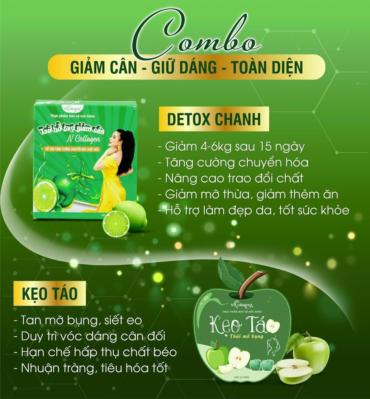 Giao diện hoàn mỹ với Combo giảm cân giữ dáng toàn diện nhà NCollagen Giao diện hoàn mỹ với Combo giảm cân giữ dáng toàn diện nhà NCollagen
