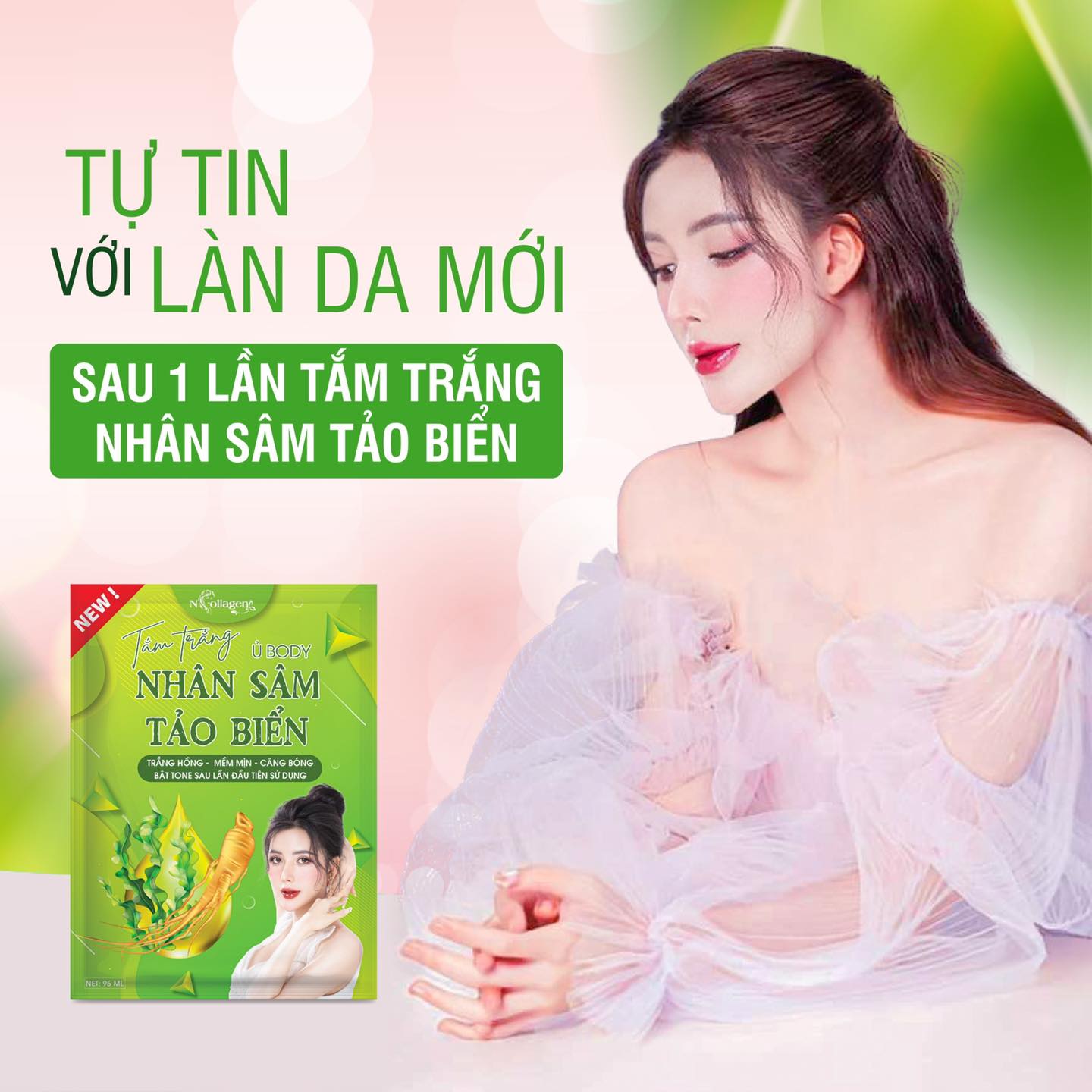 Người đẹp nhờ lụa da trắng là nhờ Set tắm trắng Nhân Sâm Tảo Biển Người đẹp nhờ lụa da trắng là nhờ Set tắm trắng Nhân Sâm Tảo Biển