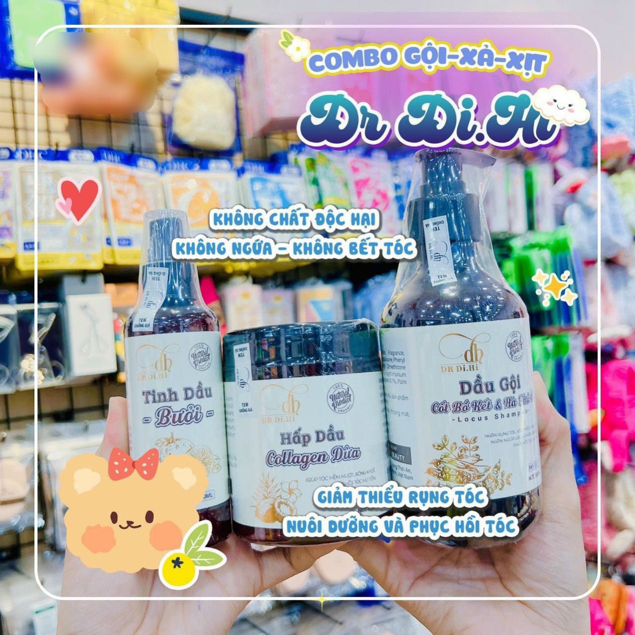 Combo gội xả xịt Dr Di HI xóa tan mọi nỗi lo về tóc Combo gội xả xịt Dr Di HI xóa tan mọi nỗi lo về tóc