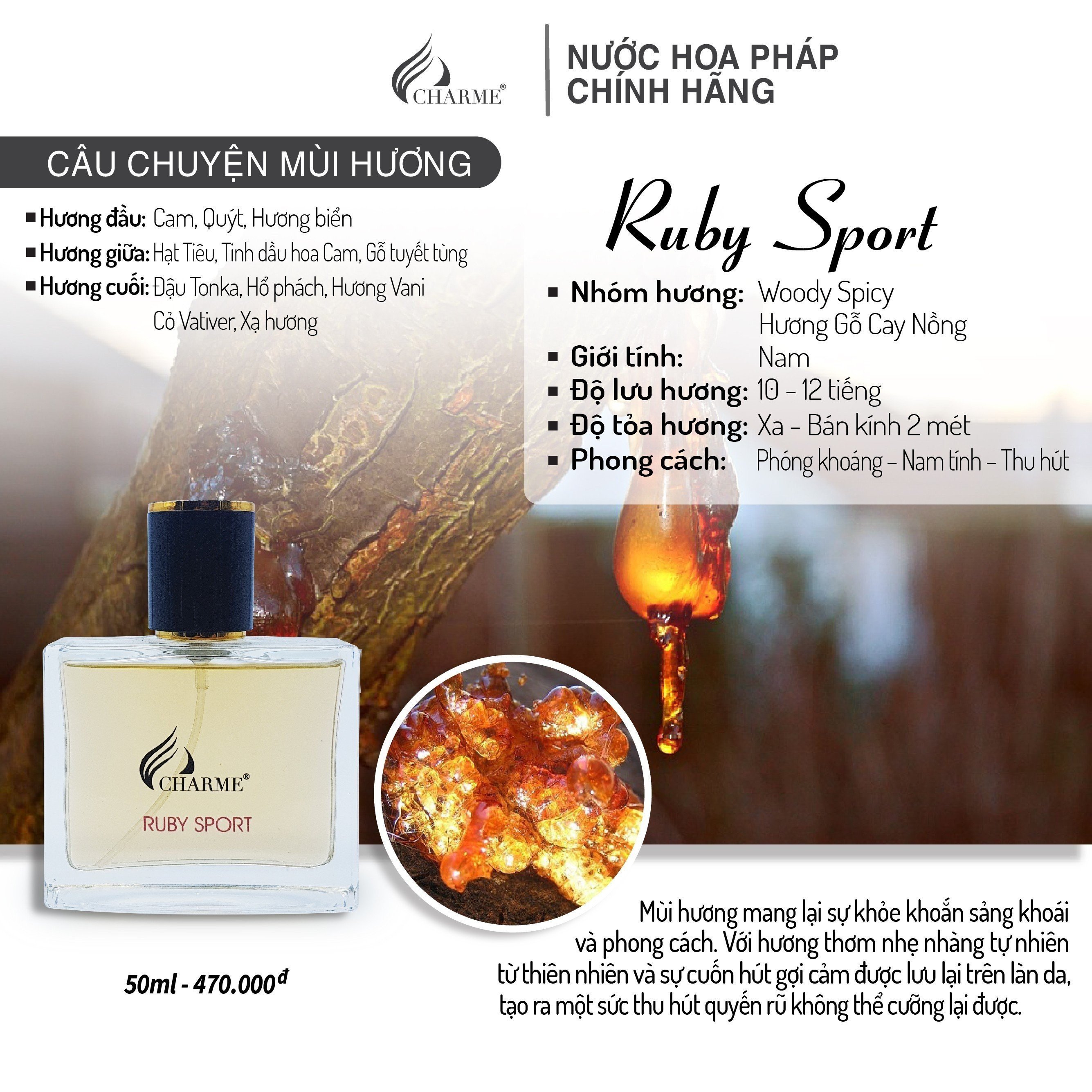 Charme Ruby Sport nước hoa thể thao cho ngày hè năng động Charme Ruby Sport nước hoa thể thao cho ngày hè năng động