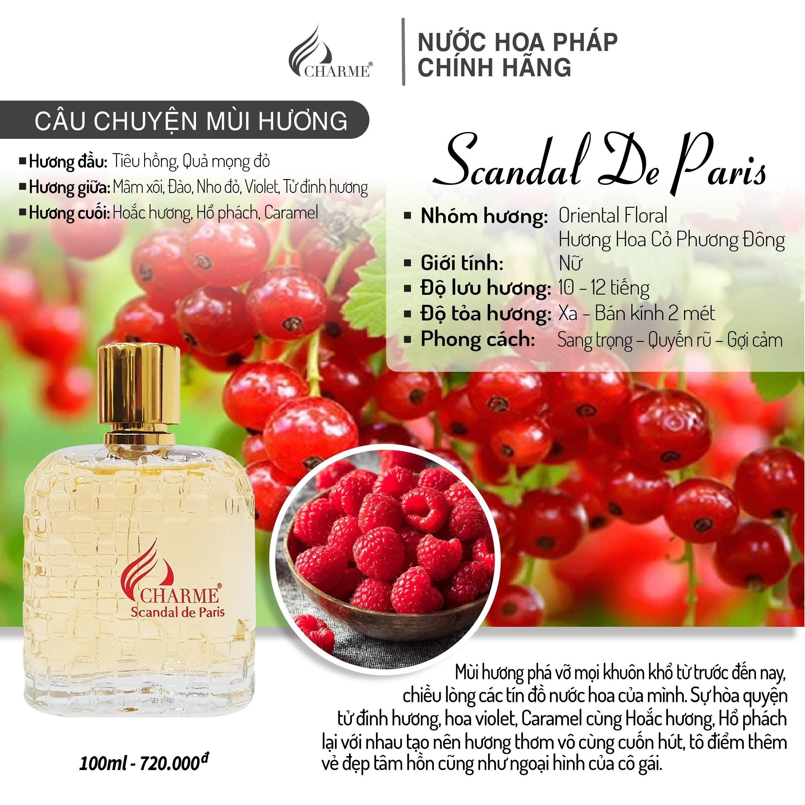 Charme Scandal De Paris dành cho những người phụ nữ có cá tính mạnh Charme Scandal De Paris dành cho những người phụ nữ có cá tính mạnh