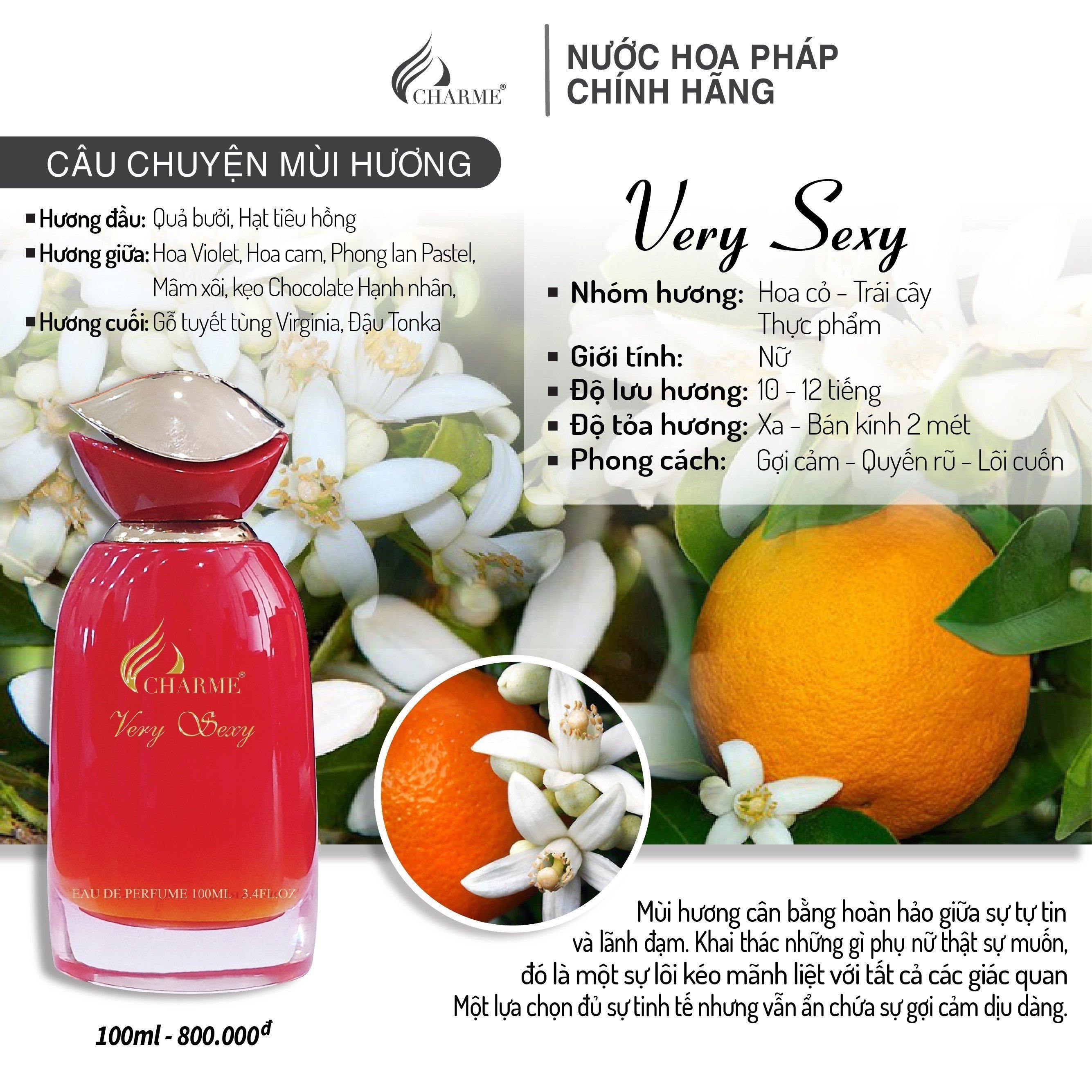 Mùi hương của Charme Very Sexy rất dễ khiến hàng rào phòng chống của người ta trở nên mất kiểm soát Mùi hương của Charme Very Sexy rất dễ khiến hàng rào phòng chống của người ta trở nên mất kiểm soát