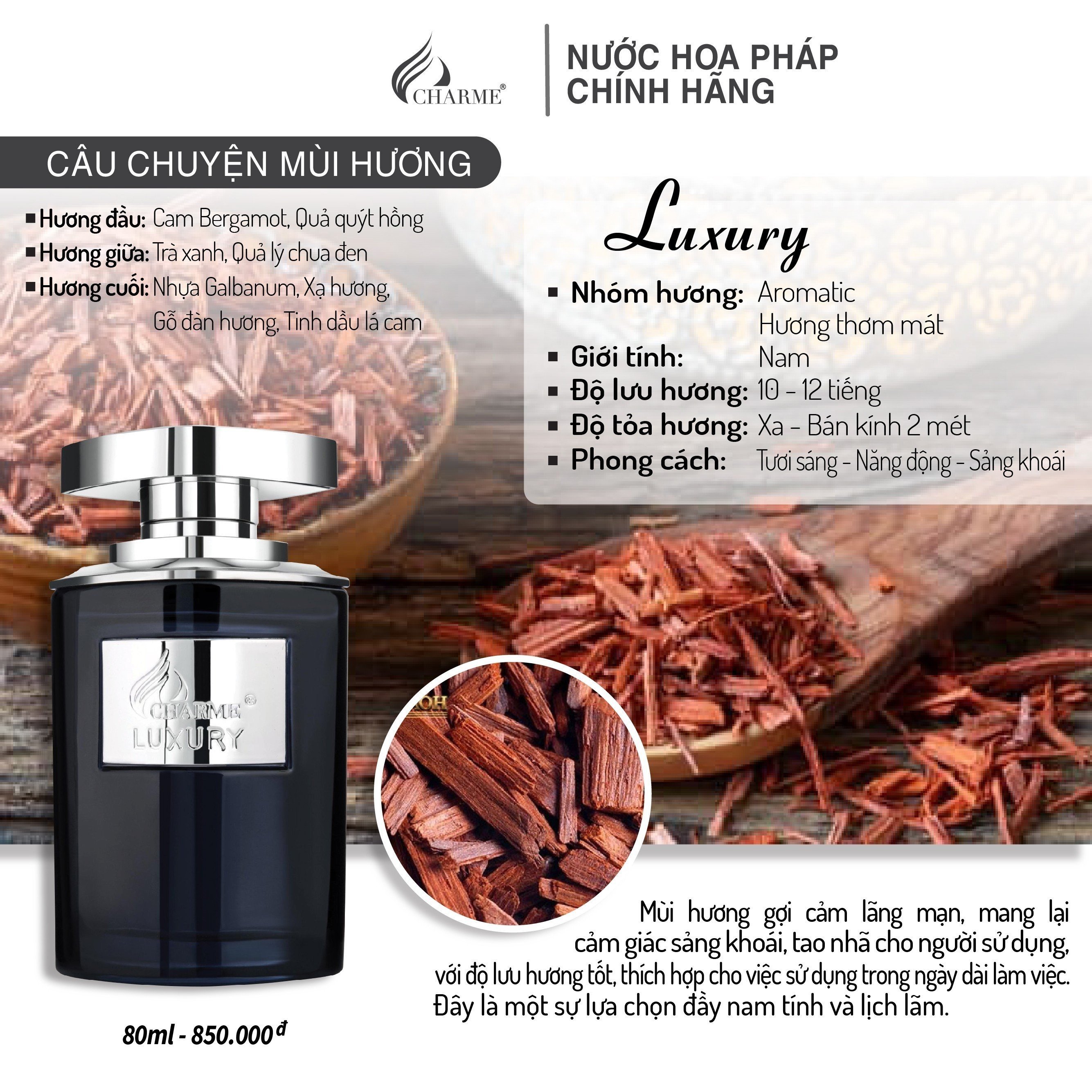 Charme Luxury phiên bản đỉnh cao dành cho nam Charme Luxury phiên bản đỉnh cao dành cho nam