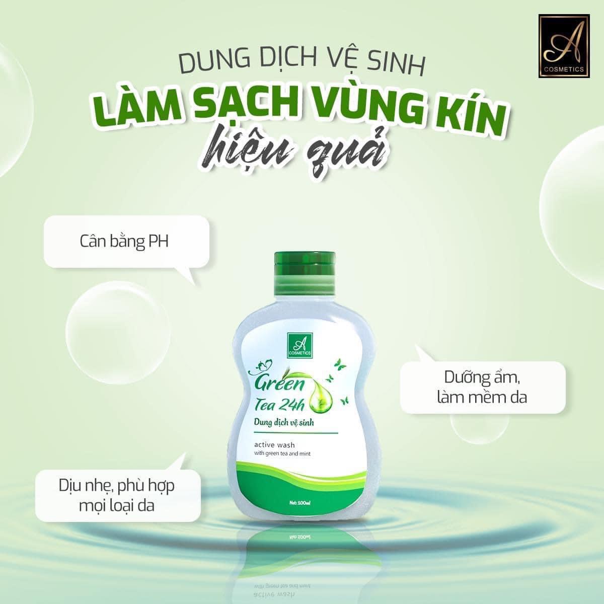 Dung dịch vệ sinh Green Tea 24h nàng tự tin làm điều mình thích hồng tươi mỗi ngày Dung dịch vệ sinh Green Tea 24h nàng tự tin làm điều mình thích hồng tươi mỗi ngày