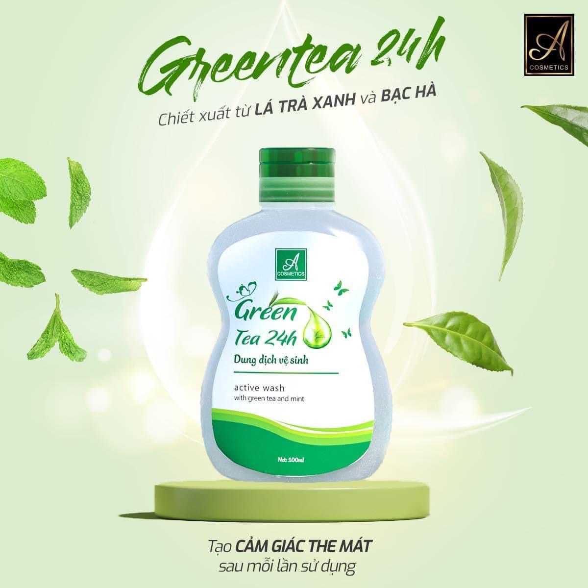 Dung dịch vệ sinh Green Tea 24h nàng tự tin làm điều mình thích hồng tươi mỗi ngày Dung dịch vệ sinh Green Tea 24h nàng tự tin làm điều mình thích hồng tươi mỗi ngày