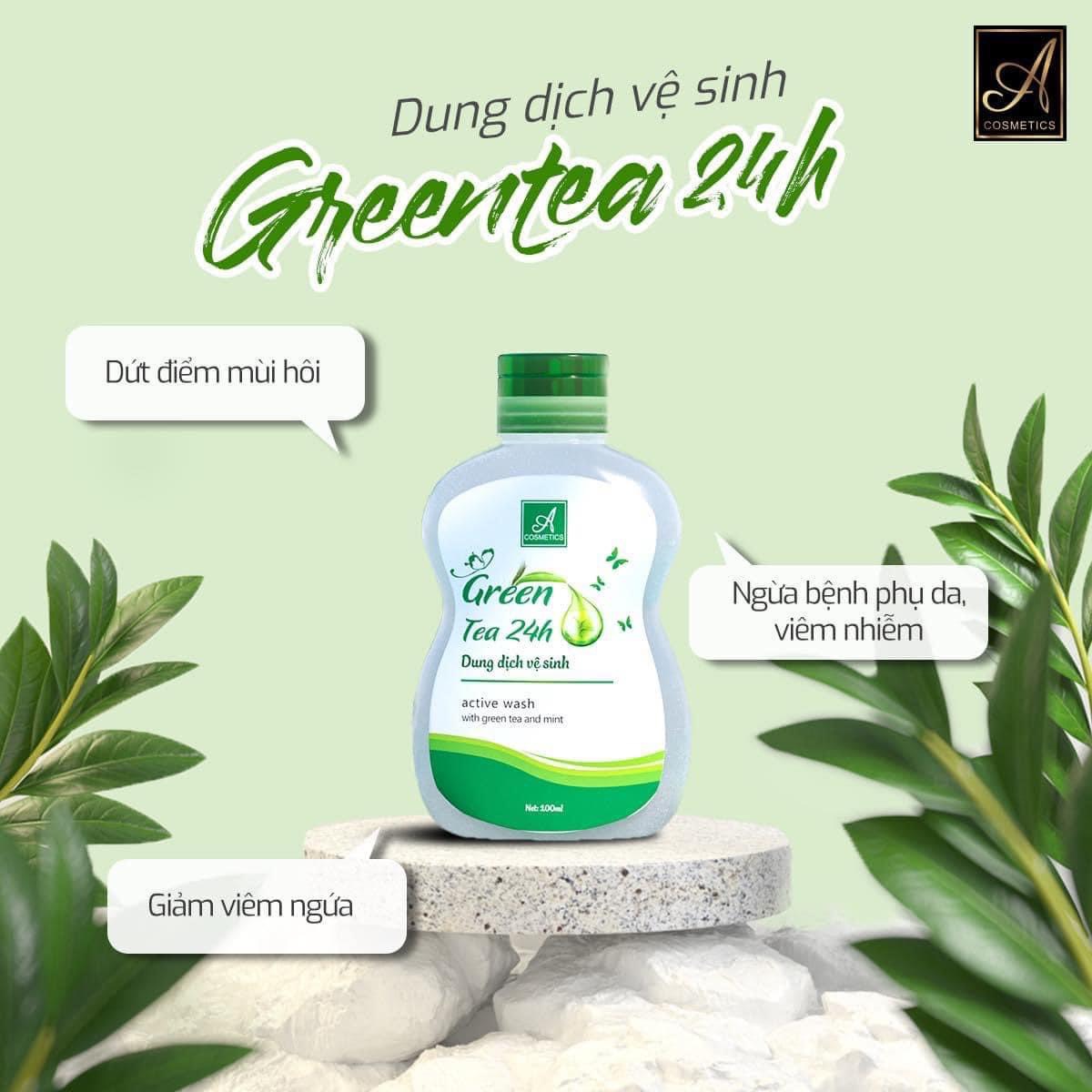 Dung dịch vệ sinh Green Tea 24h nàng tự tin làm điều mình thích hồng tươi mỗi ngày Dung dịch vệ sinh Green Tea 24h nàng tự tin làm điều mình thích hồng tươi mỗi ngày