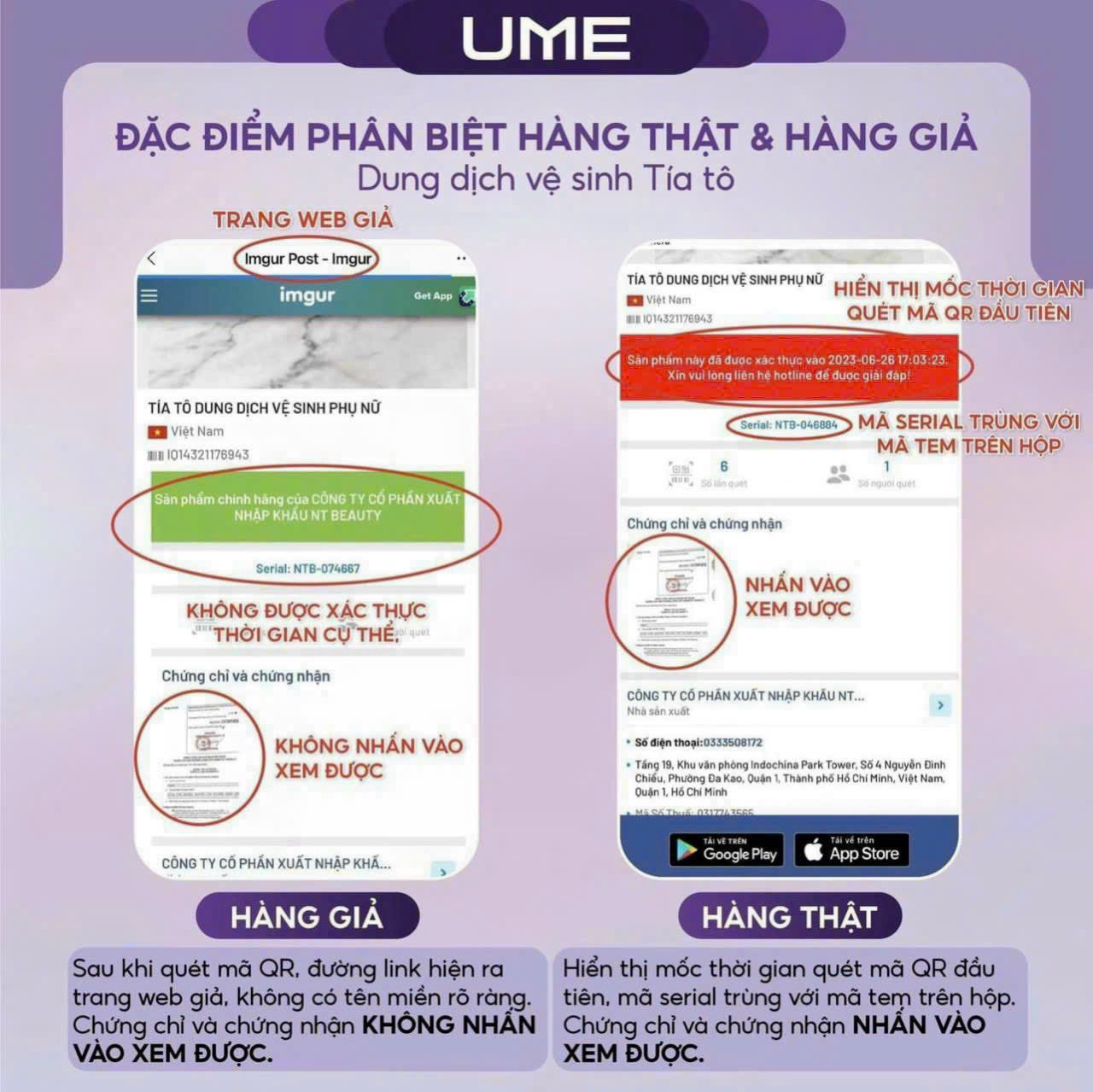 Các đặc điểm phân biệt hàng giả dung dịch vệ sinh Tía Tô Các đặc điểm phân biệt hàng giả dung dịch vệ sinh Tía Tô