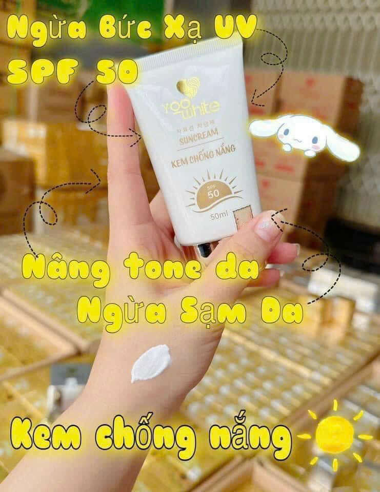 Combo Face ngày Yoo White dưỡng trắng giảm nám nụn thâm Combo Face ngày Yoo White dưỡng trắng giảm nám nụn thâm