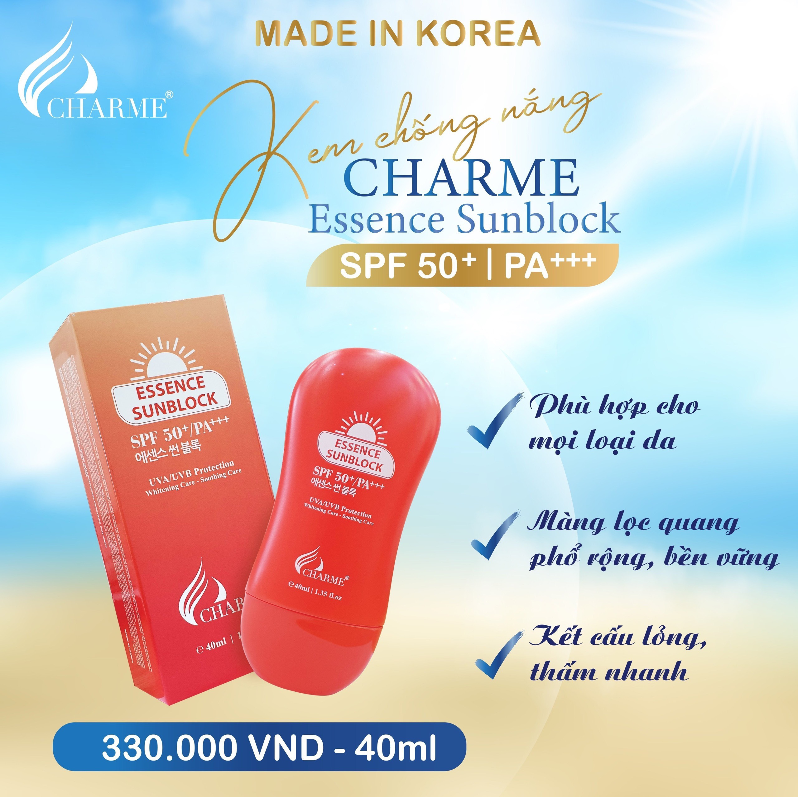Kem chống nắng charme Essence Sunblock Siêu phẩm Chống nắng của mọi cô nàng Kem chống nắng charme Essence Sunblock Siêu phẩm Chống nắng của mọi cô nàng