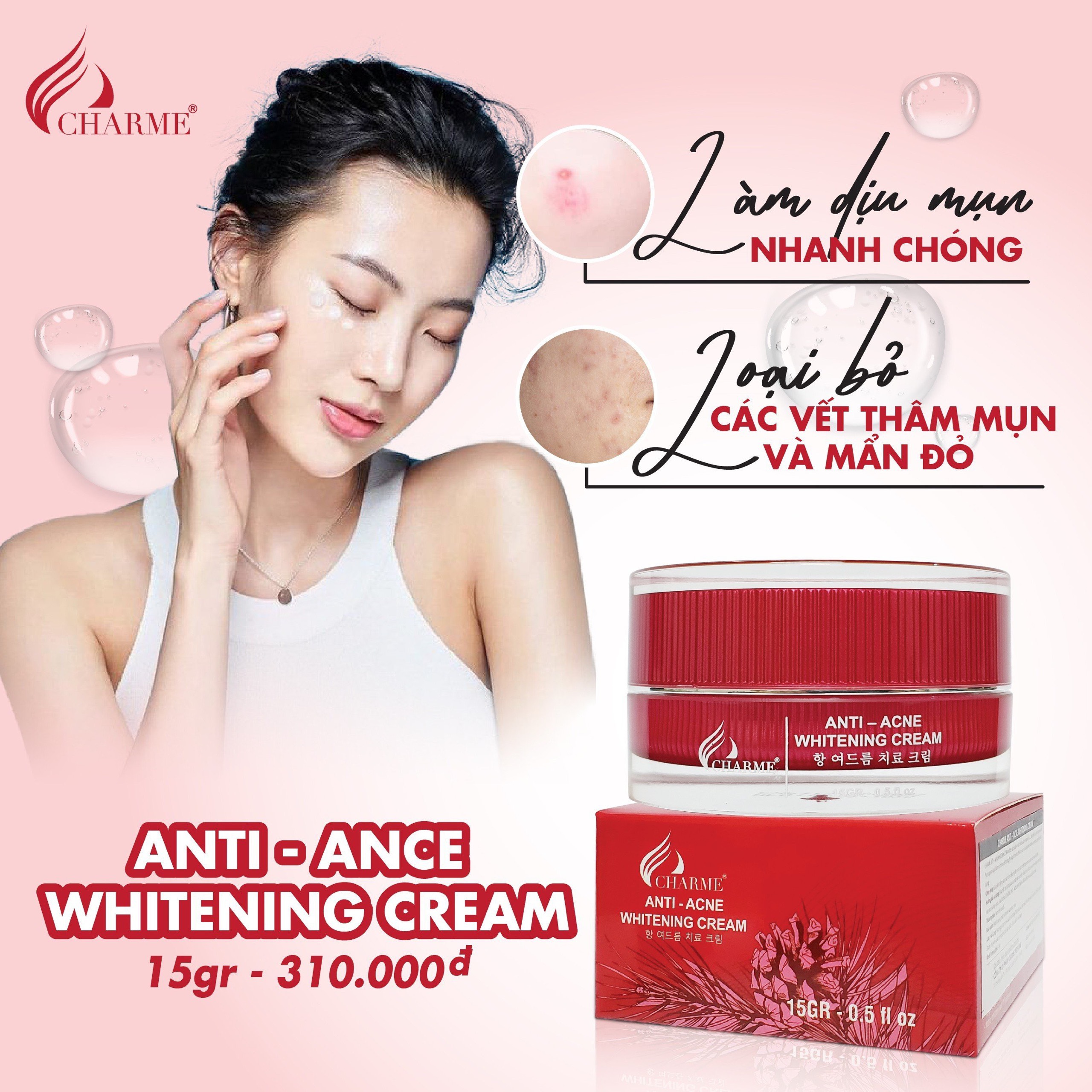 Charme yêu da bạn bộ đôi trị mụn thần sầu với tinh chất thông đỏ Charme yêu da bạn bộ đôi trị mụn thần sầu với tinh chất thông đỏ