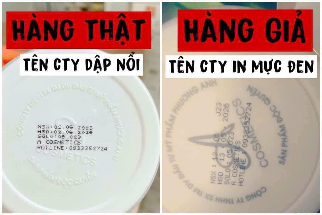 Phân biệt thật giả Body mềm A cosmetic Phân biệt thật giả Body mềm A cosmetic