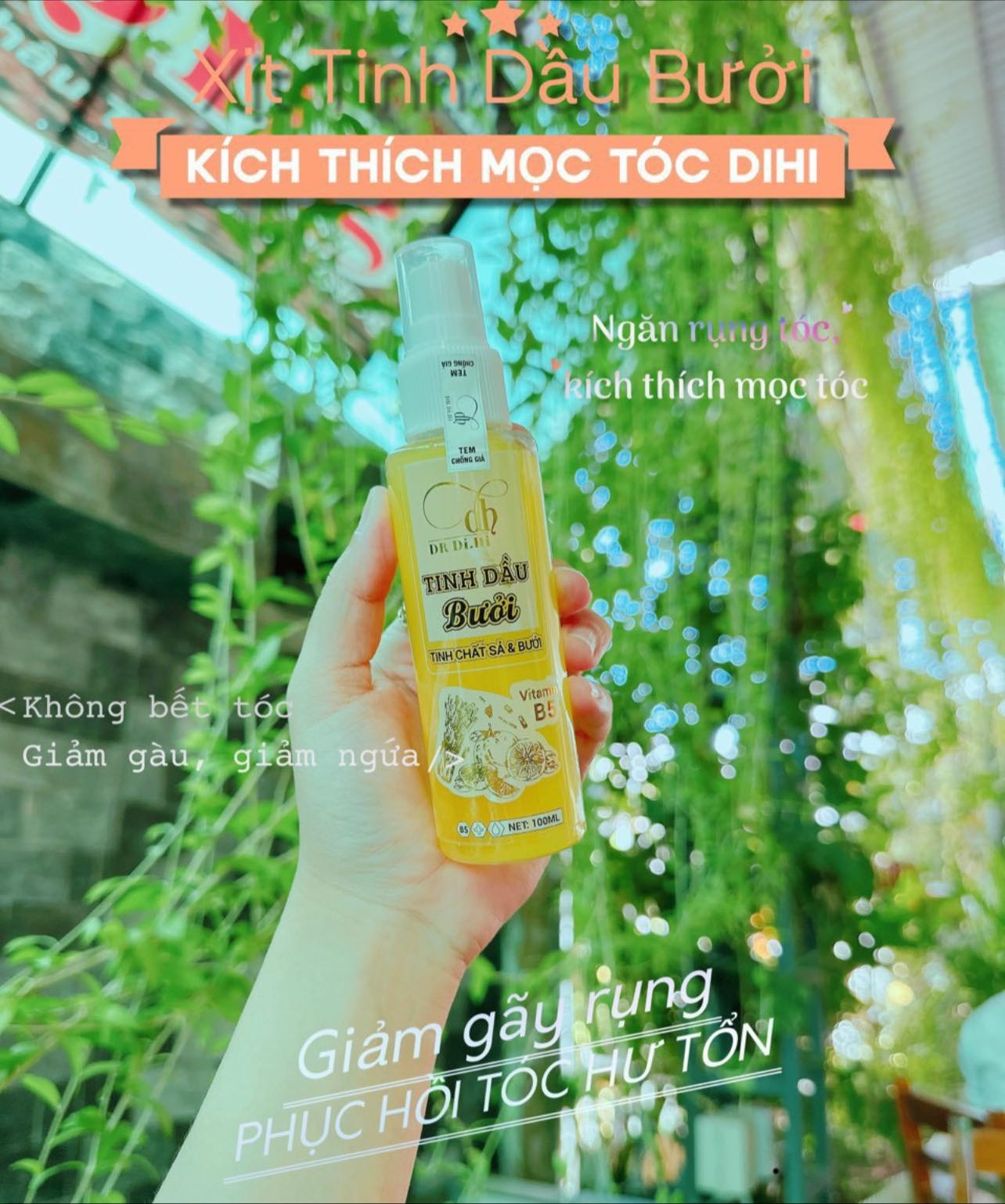 Xịt dưỡng tóc tinh dầu bưởi Dr Di.Hi Phên Bản Mới có thêm thành phần Vitamin B5 Xịt dưỡng tóc tinh dầu bưởi Dr Di.Hi Phên Bản Mới có thêm thành phần Vitamin B5