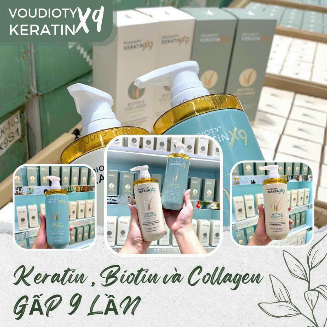 Bí kíp phục hồi mái tóc của chị em Voudioty Keratin X9 Biotin và Collagen Bí kíp phục hồi mái tóc của chị em Voudioty Keratin X9 Biotin và Collagen