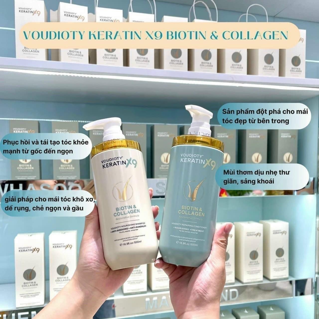 Dự là bộ dầu gội sẽ làm mưa gió trên thị trường thời gian tới luôn Voudioty Keratin X9 Biotin và Collagen Dự là bộ dầu gội sẽ làm mưa gió trên thị trường thời gian tới luôn Voudioty Keratin X9 Biotin và Collagen