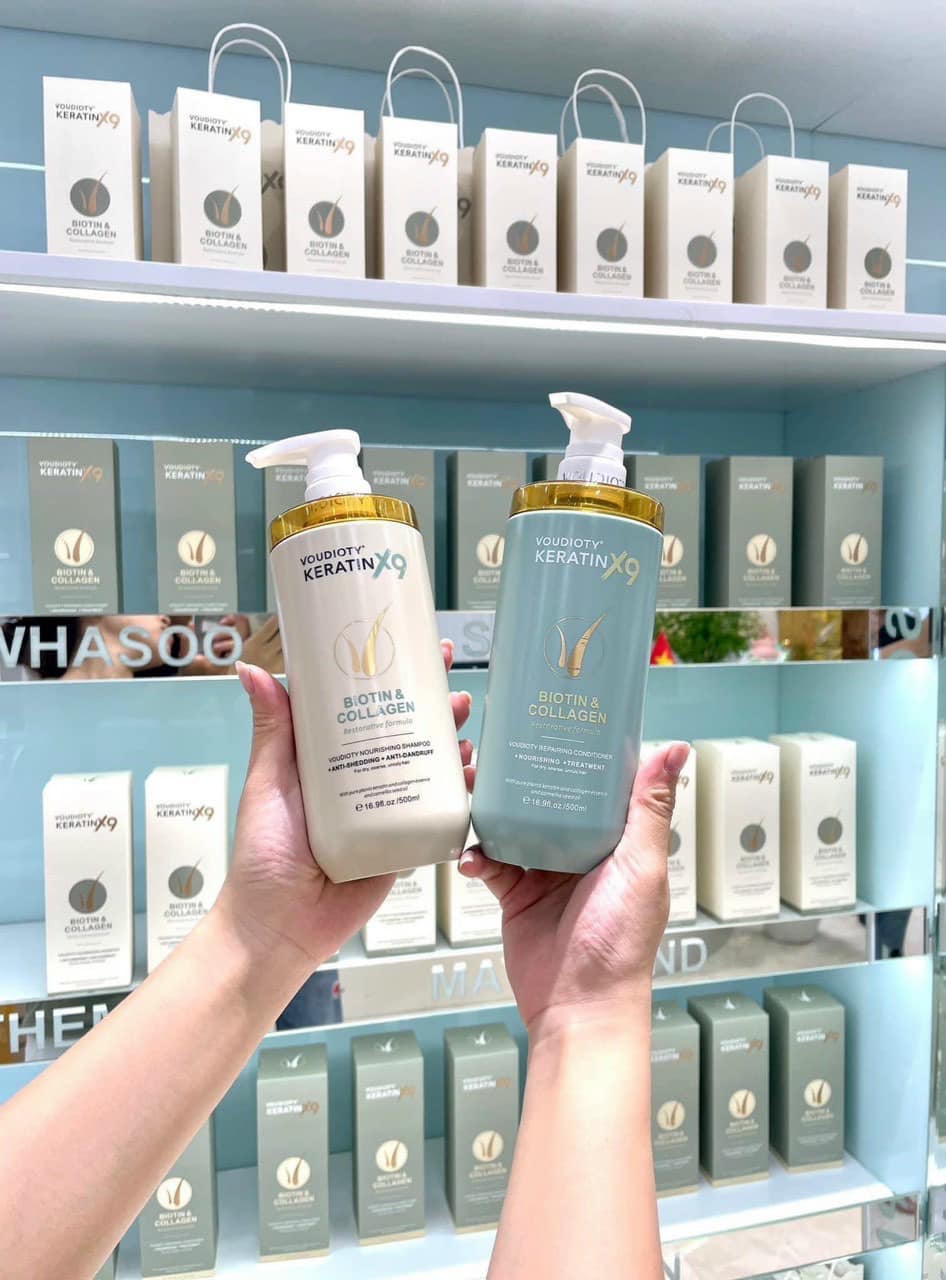 Lựa chọn số 1 cho mái tóc suôn mượt chắc khoẻ từ sâu bên trong Voudioty Keratin X9 Biotin và Collagen Lựa chọn số 1 cho mái tóc suôn mượt chắc khoẻ từ sâu bên trong Voudioty Keratin X9 Biotin và Collagen