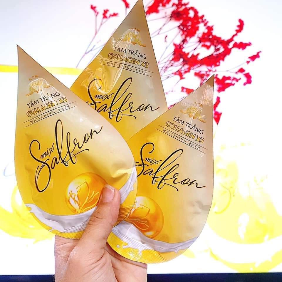 Tắm trắng Collagen X3 Luxury Mix Saffron Đông Anh - Hộp 3 Gói Tắm trắng Collagen X3 Luxury Mix Saffron Đông Anh - Hộp 3 Gói