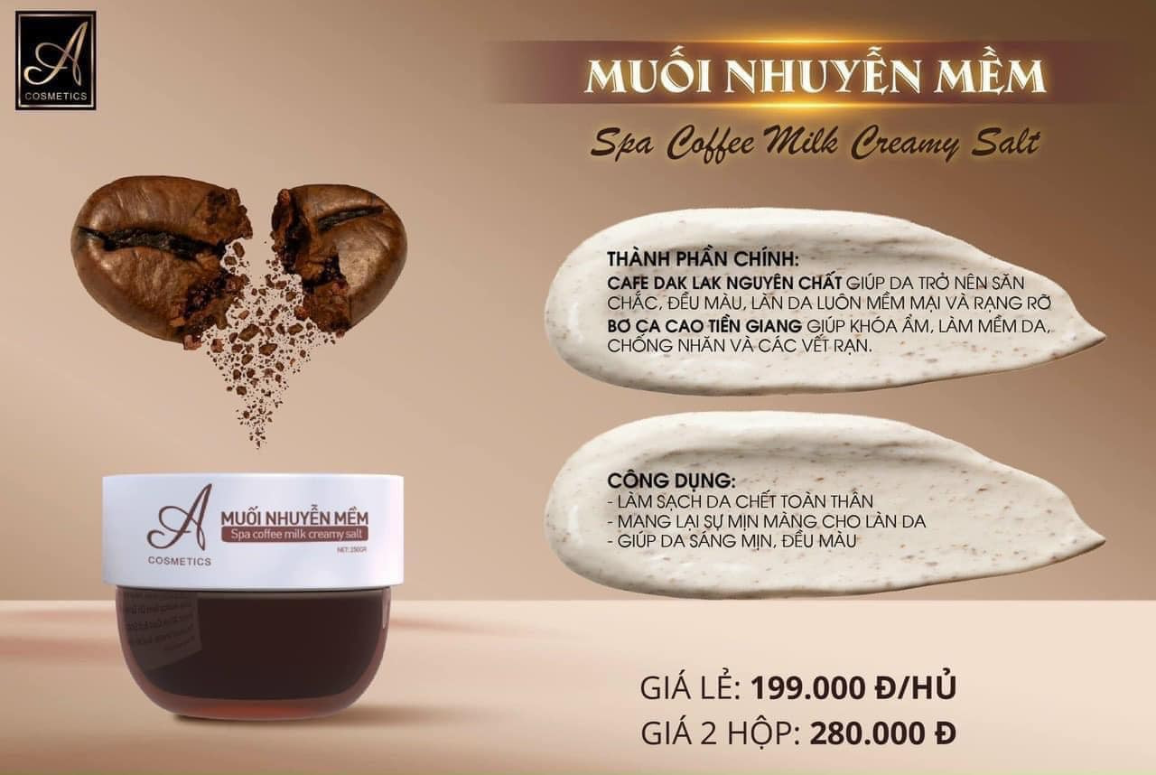 Muối Nhuyễn Mềm – Spa Coffee Milk Creamy Salt - A COMESICS Muối Nhuyễn Mềm – Spa Coffee Milk Creamy Salt - A COMESICS